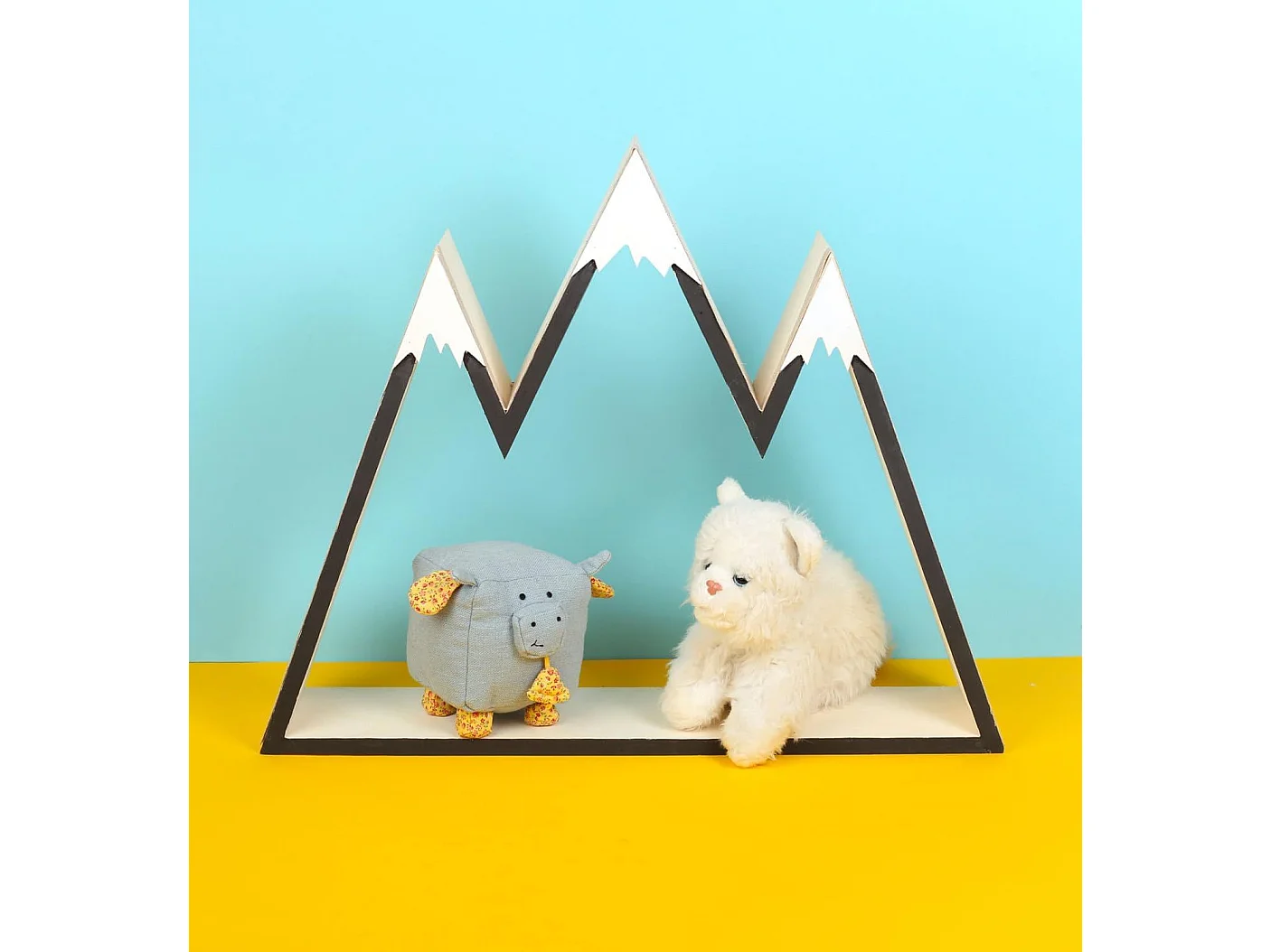 2 étagères murales en bois montagne 50 x 40 x 10 cm