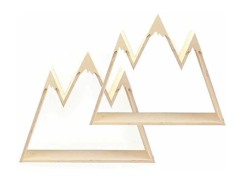 2 mensole da parete in legno di montagna 50 x 40 x 10 cm