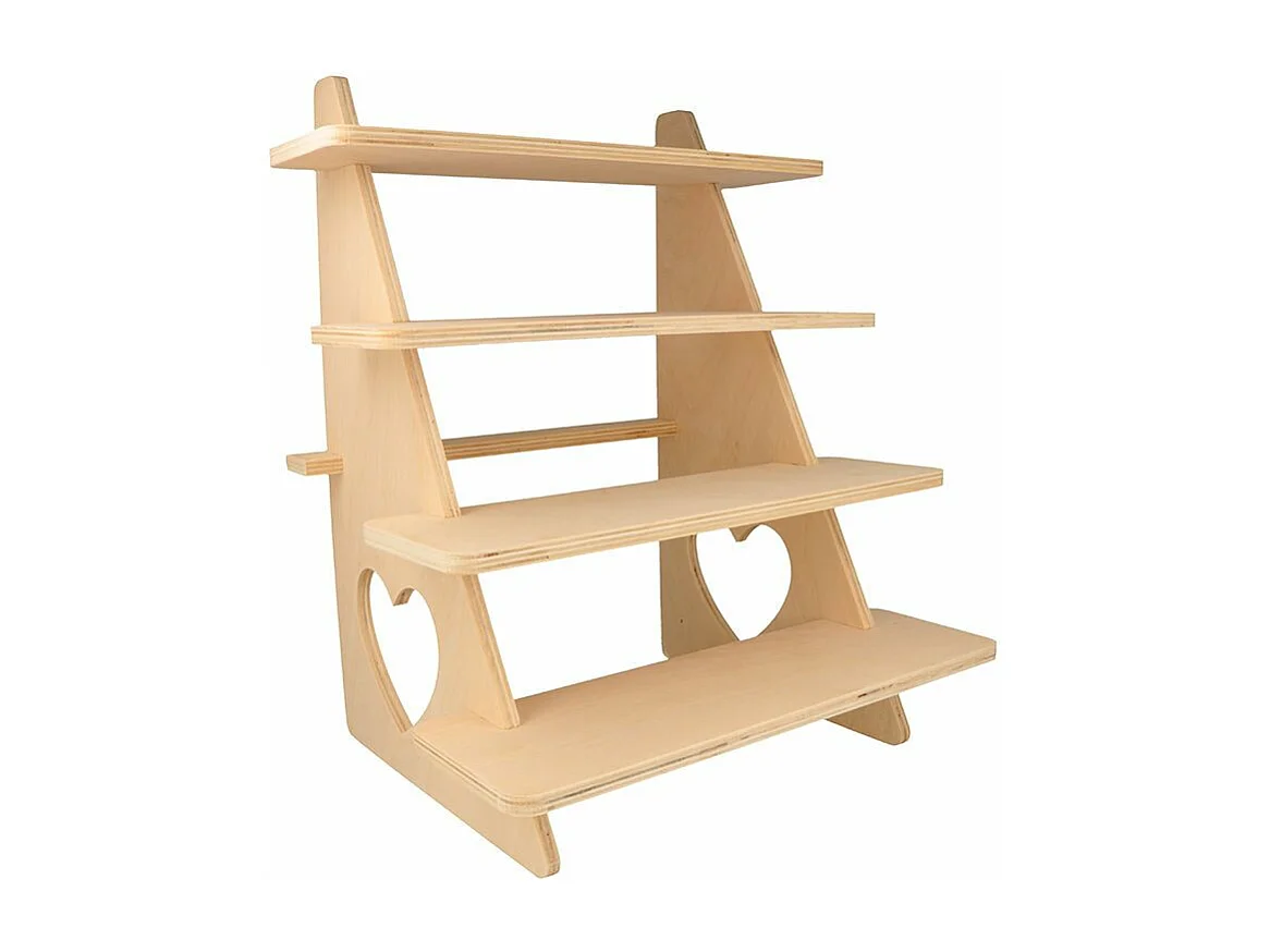 Espositore in legno con 4 ripiani 38 x 32 x 26 cm