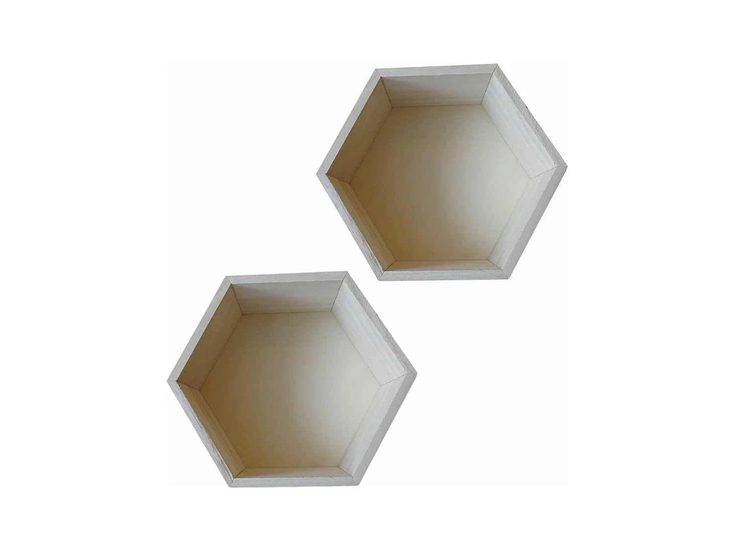 2 étagères hexagone en bois 24 x 21 x 10 cm