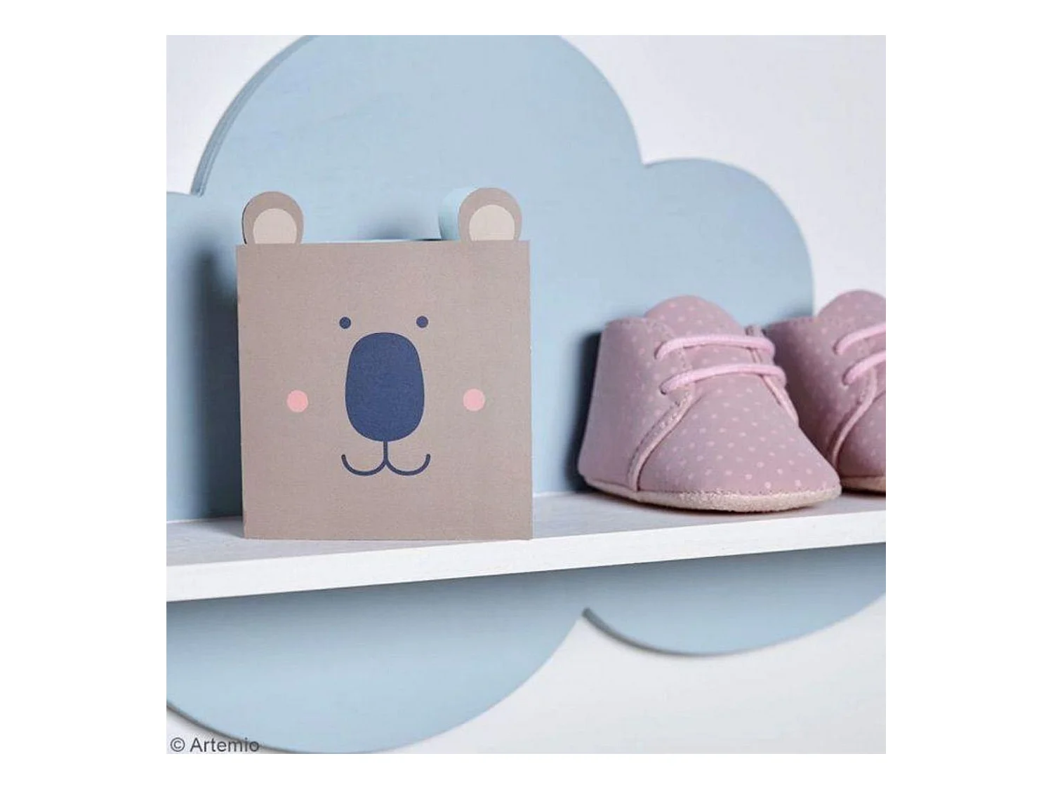 3 étagères en bois nuage 39 cm