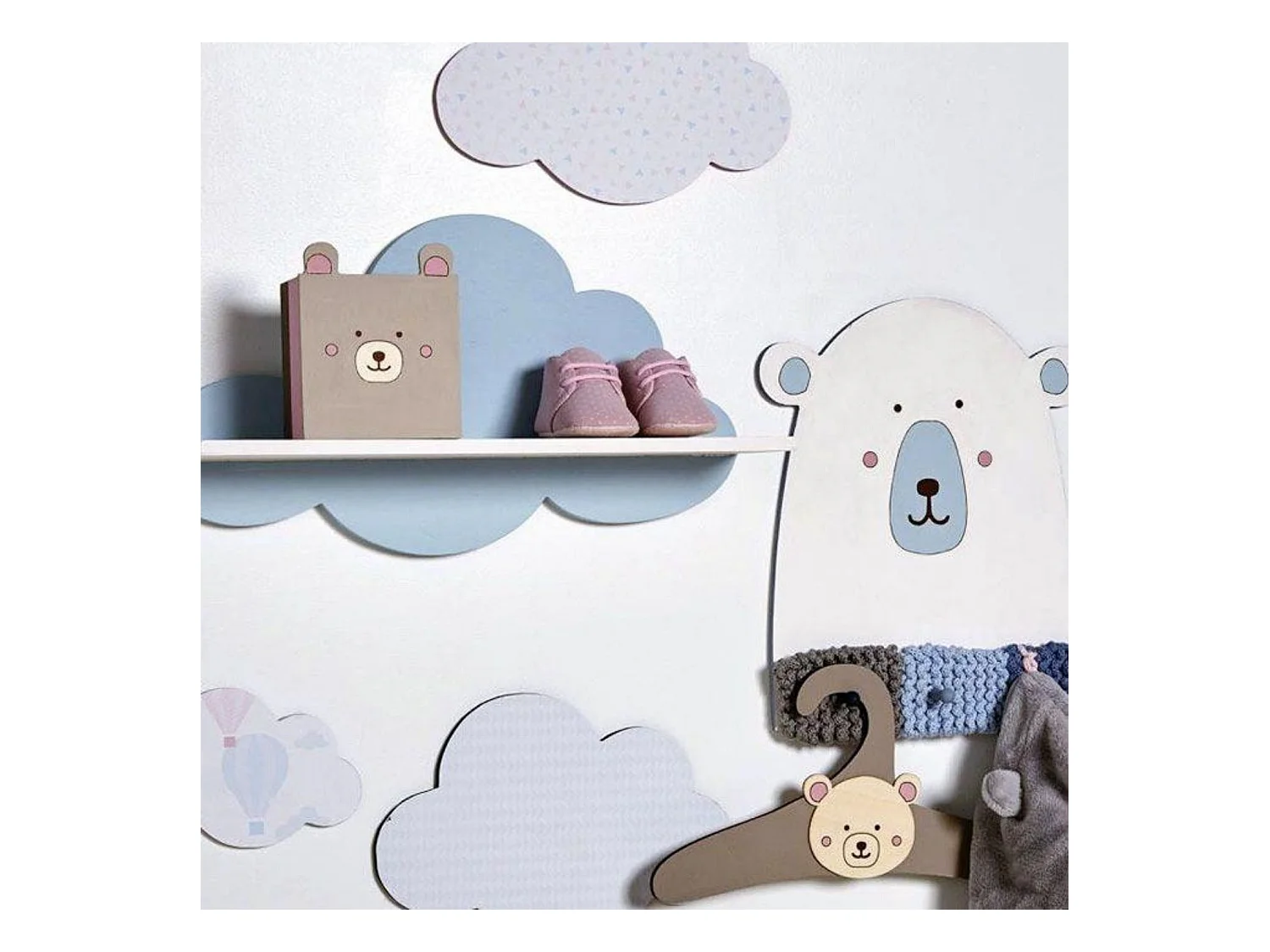 3 CloudHolzregale 39 cm
