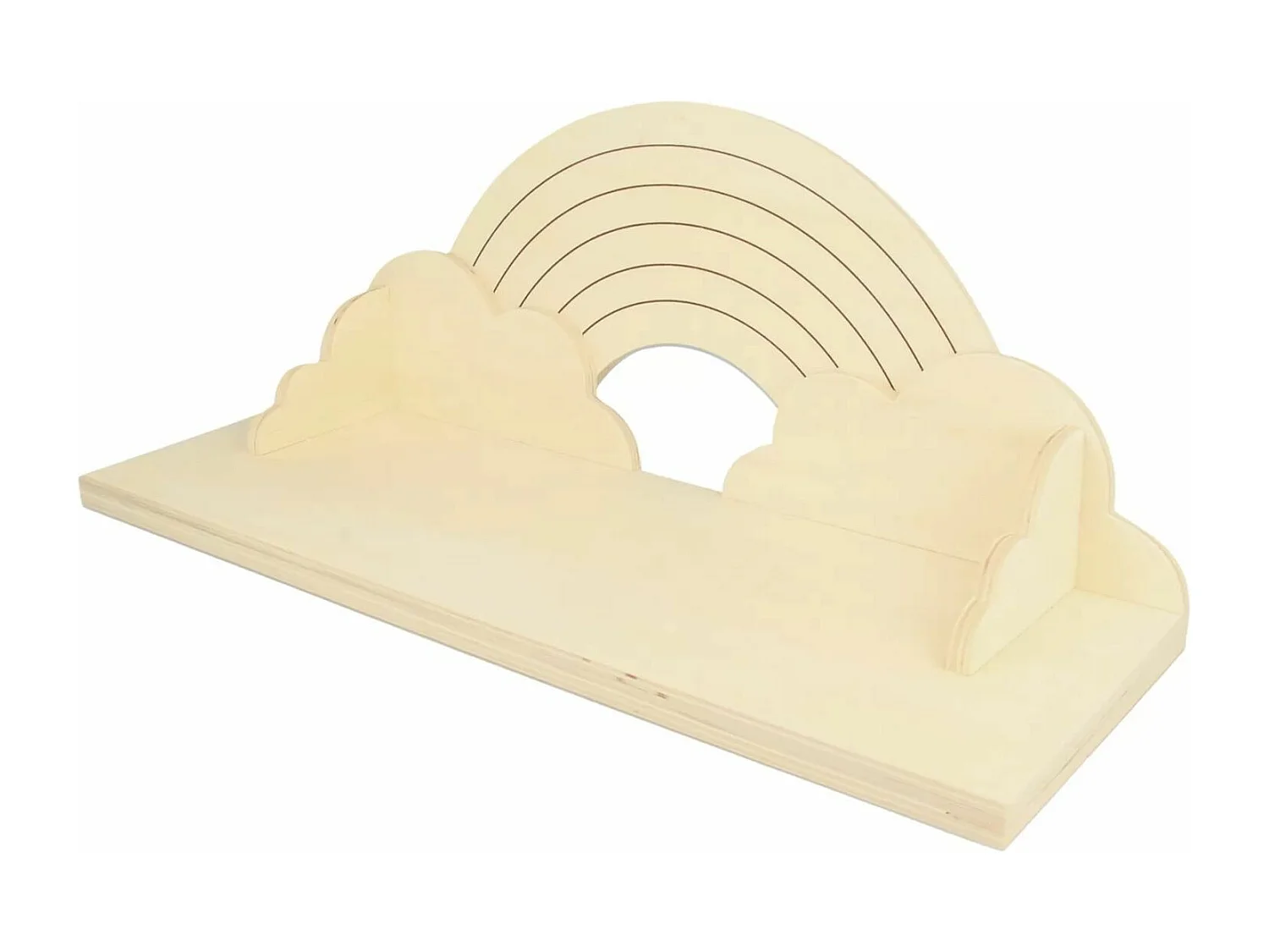 3 étagères en bois Arc-en-ciel 40 cm