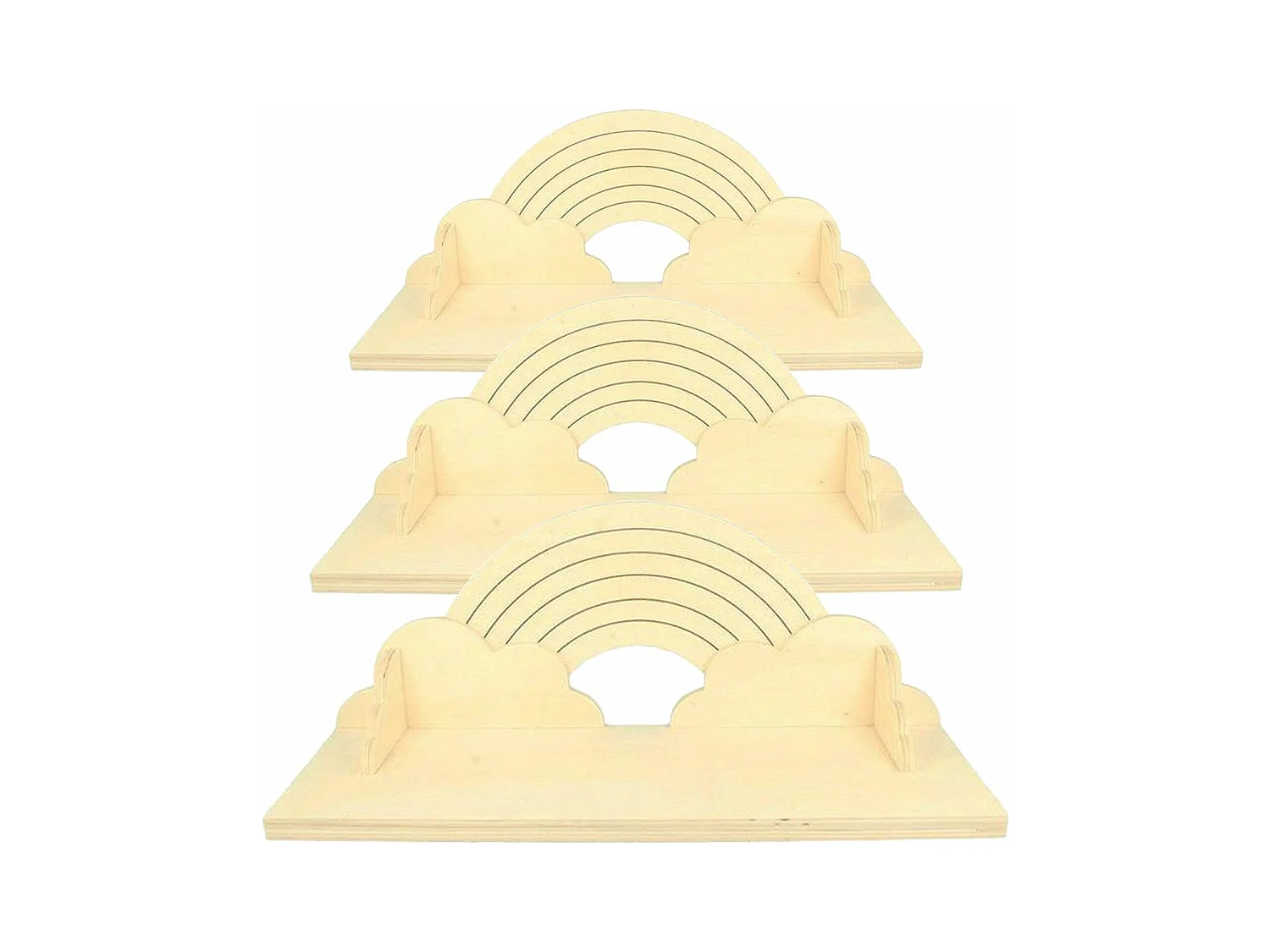 3 Regenboog houten planken 40 cm