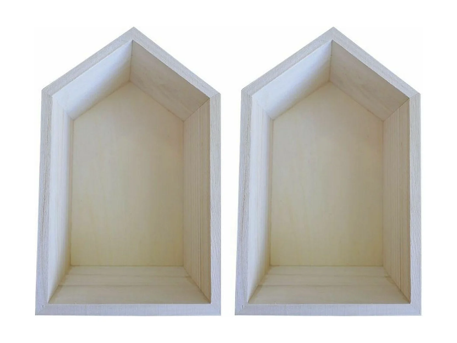 2 étagères en bois maison 22,5 x 14 x 10 cm
