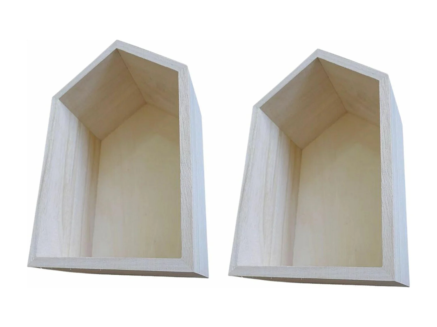 2 étagères en bois maison 22,5 x 14 x 10 cm