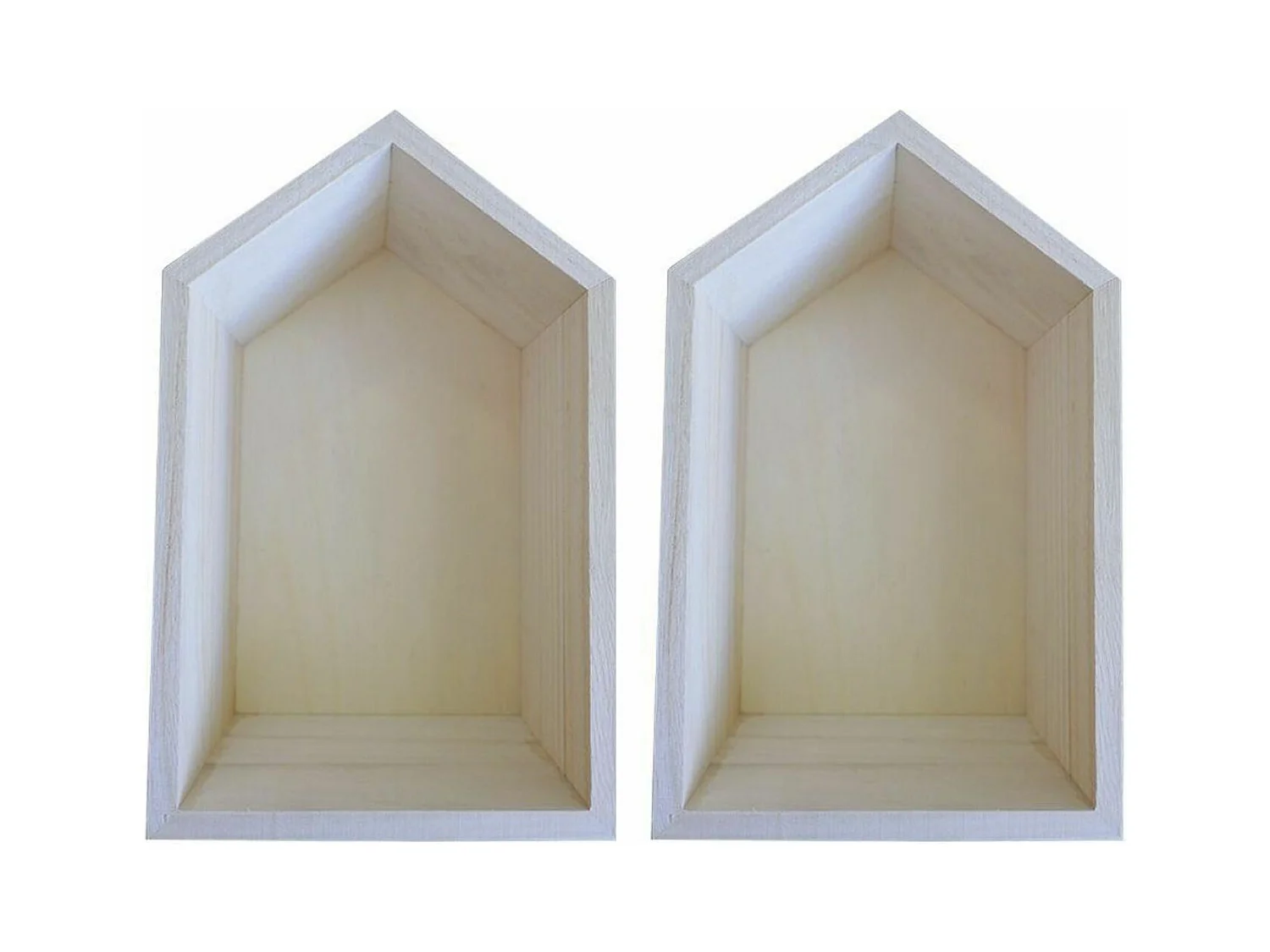 2 houten planken huis 22,5 x 14 x 10 cm