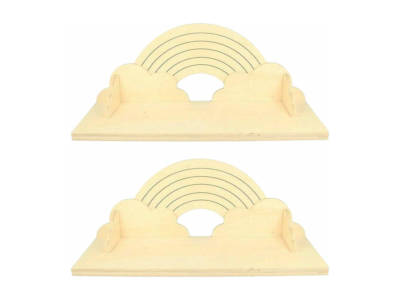 Étagère Murale Enfant Arc-en-Ciel Vert – 3 Niveaux + 1 Case Fermée – Décoration Chambre Bébé & Enfant