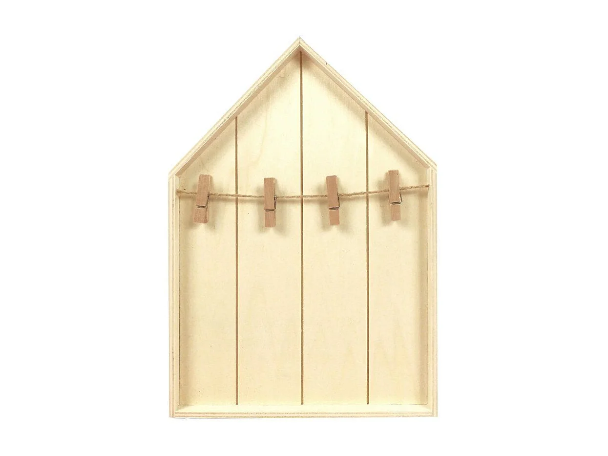 2 scaffale casa in legno con mollette 19 x 28 cm