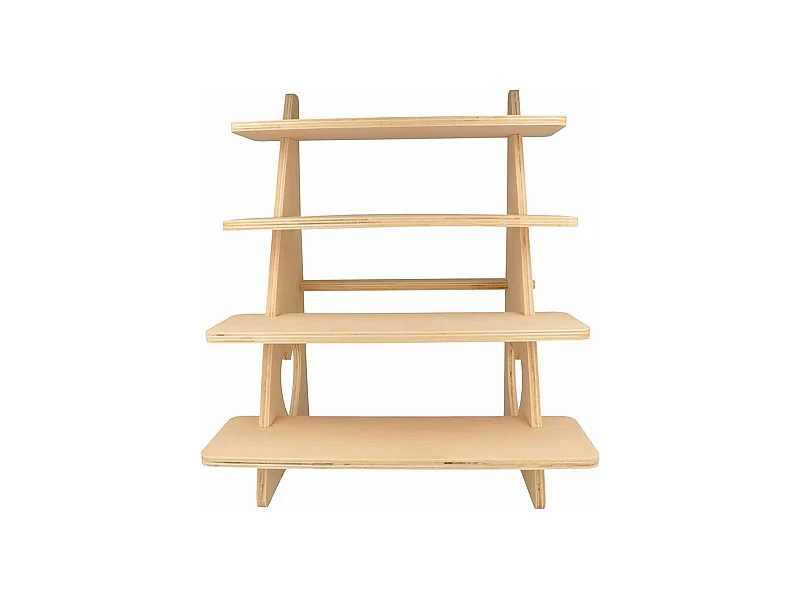 3 présentoirs bois à 4 étagères 38 x 32 x 26 cm