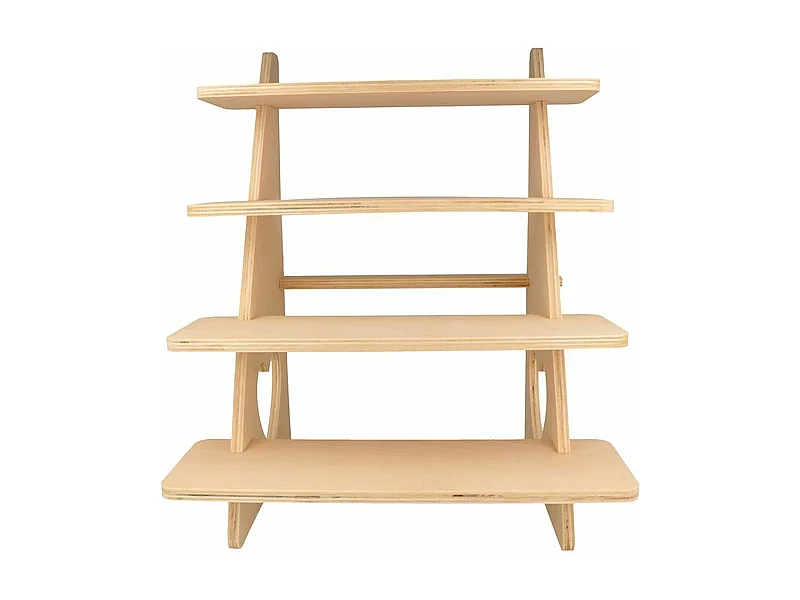 3 espositori in legno con 4 ripiani 38 x 32 x 26 cm