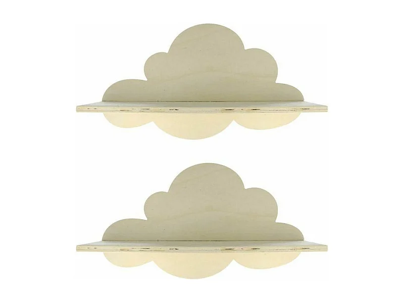 2 étagères en bois nuage 39 cm