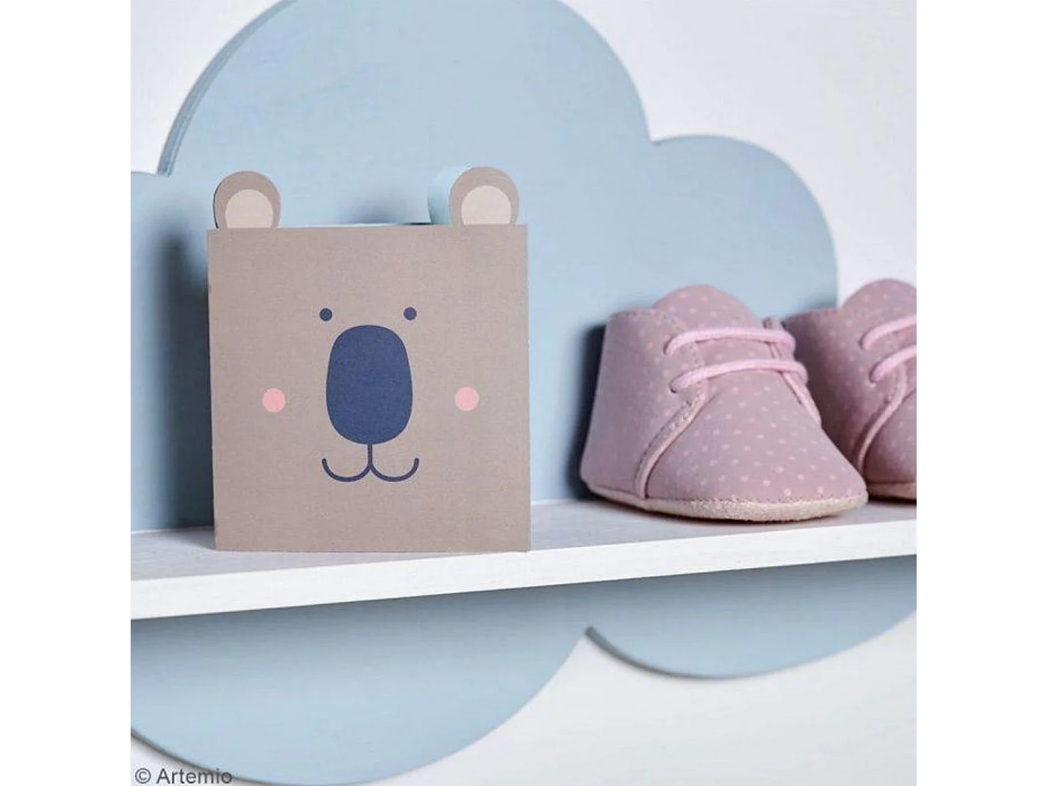 2 étagères en bois nuage 39 cm