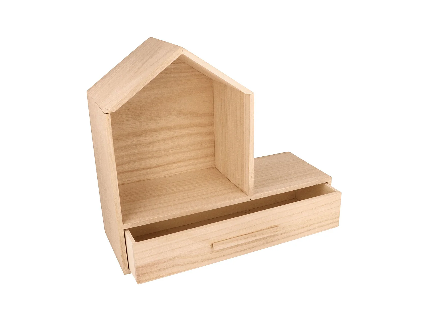 Houten huisplank met lade 32 x 12 x 28 cm