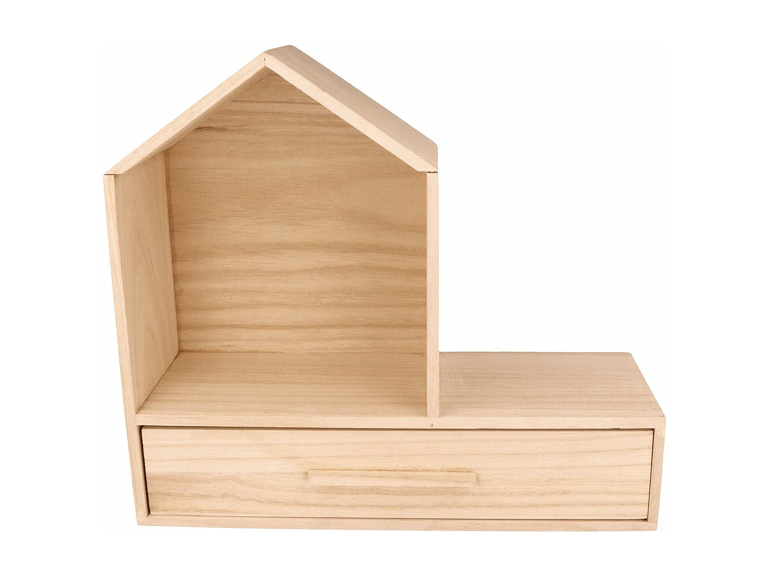 Scaffale in legno con cassetto 32 x 12 x 28 cm