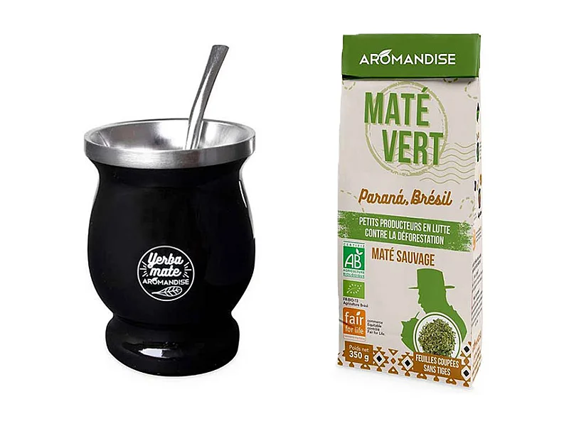 Tazza Maté e bombilla 230 ml + Tè verde brasiliano selvatico Maté 350 g