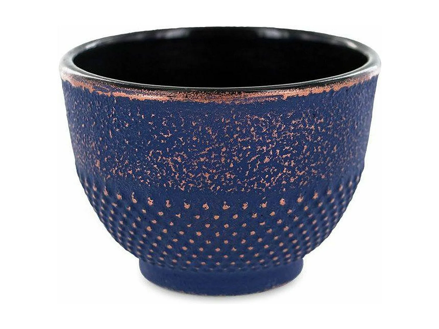 4 tasses en fonte bleu et bronze 0,15 L