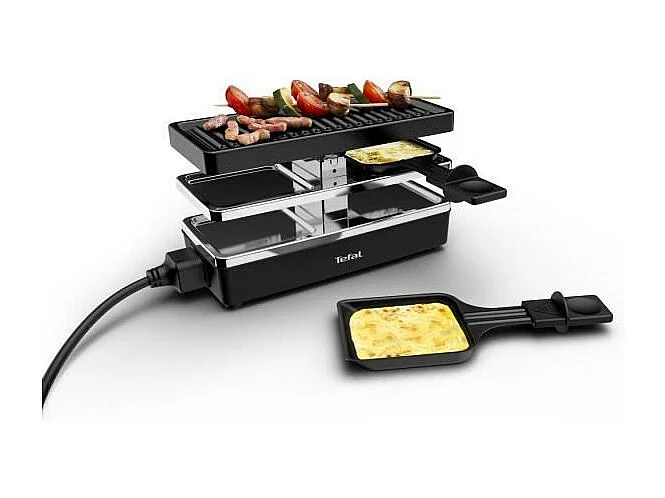 TEFAL RacletteGerät und Grill, 2 Personen, modular, integrierte Steckdose zum Anschluss anderer Geräte
