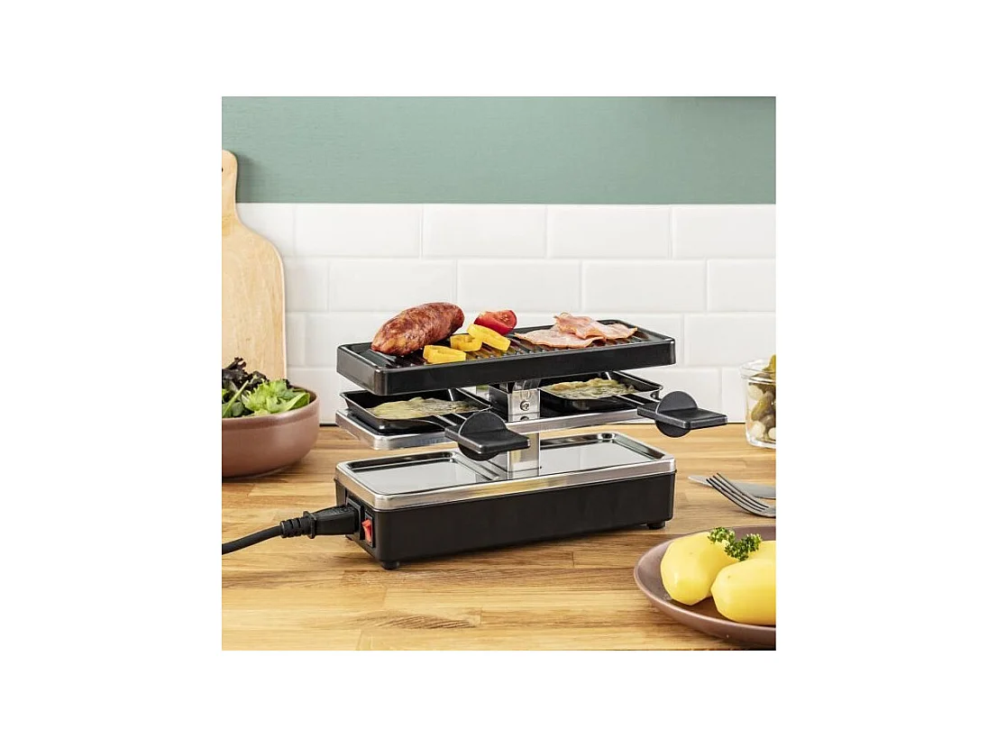 TEFAL Macchina per raclette e grill, 2 persone, Modulare, Presa integrata per il collegamento di altri dispositivi