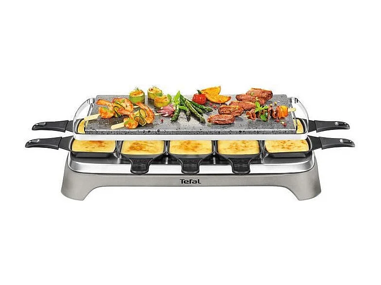 TEFAL Raclette e griglia a pietra, 1350 W, Fino a 10 persone, Pietra lavica naturale, Pratico spazio di archiviazione