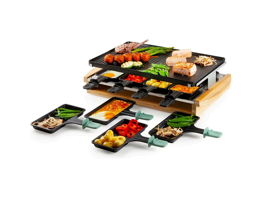 Macchina per raclettegrill in bambù 1200 W 3 livelli