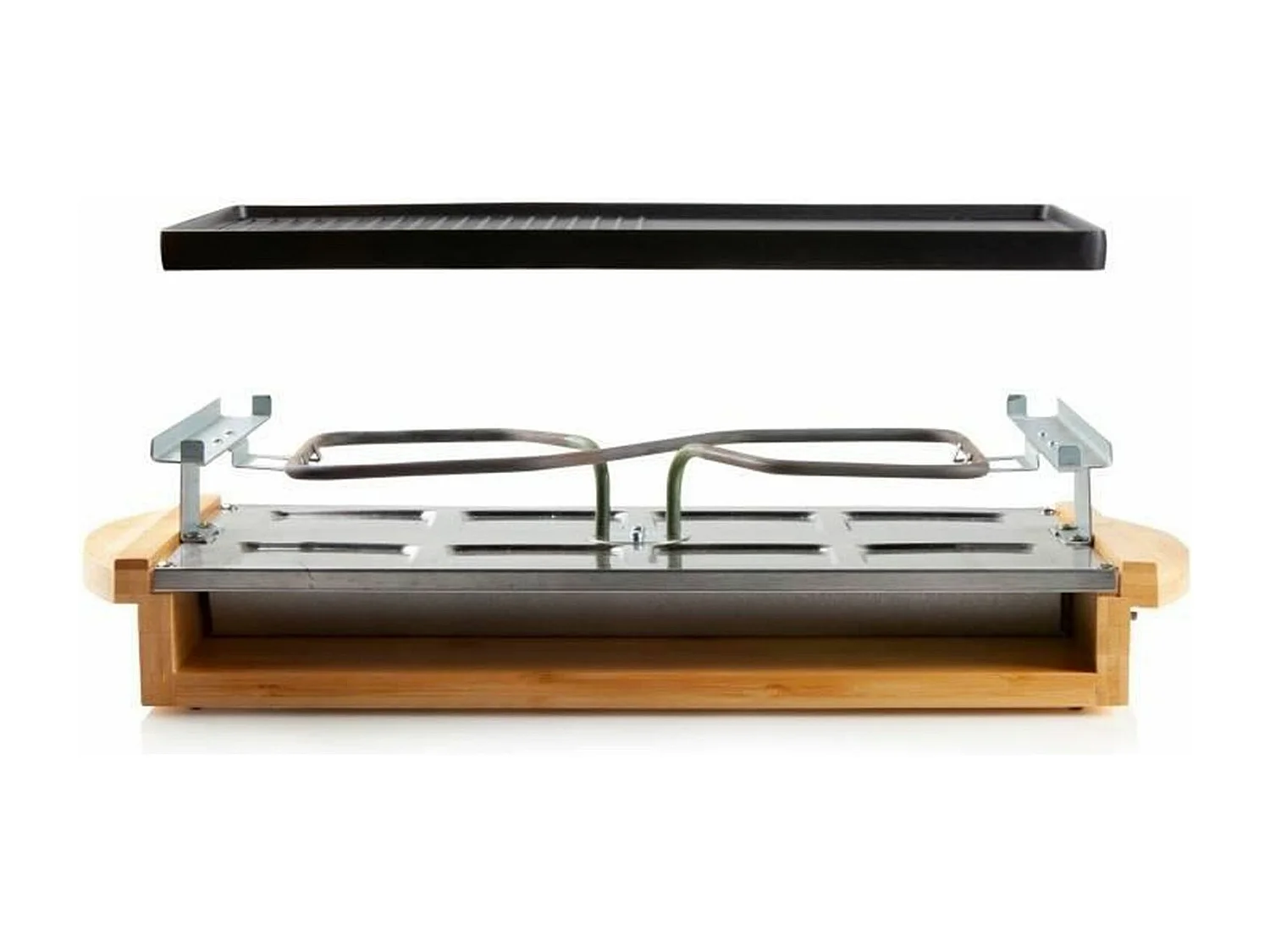 RacletteGrillgerät aus Bambus – 1200 W – 3 Ebenen