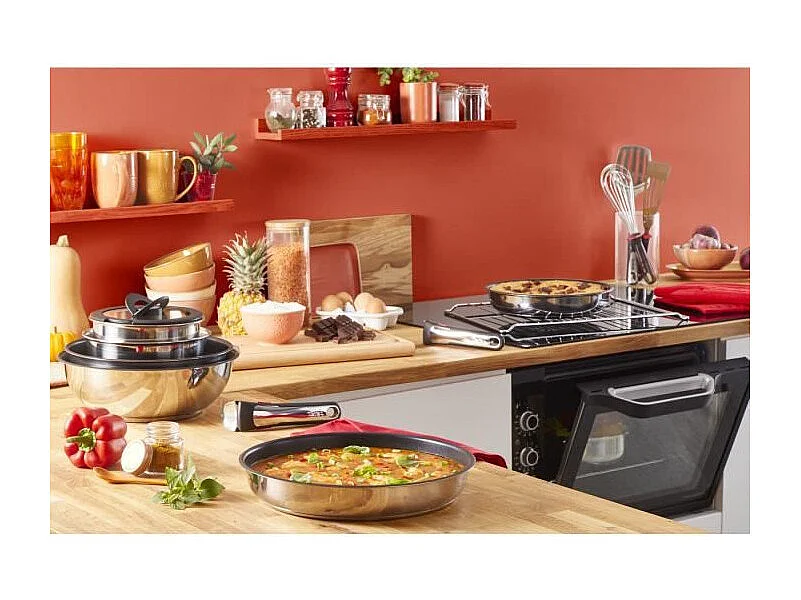 TEFAL L9730402 INGENIO PREFERENCE Poele 24 cm, inox, antiadhésif, poignée vendue séparément, tous feux dont induction