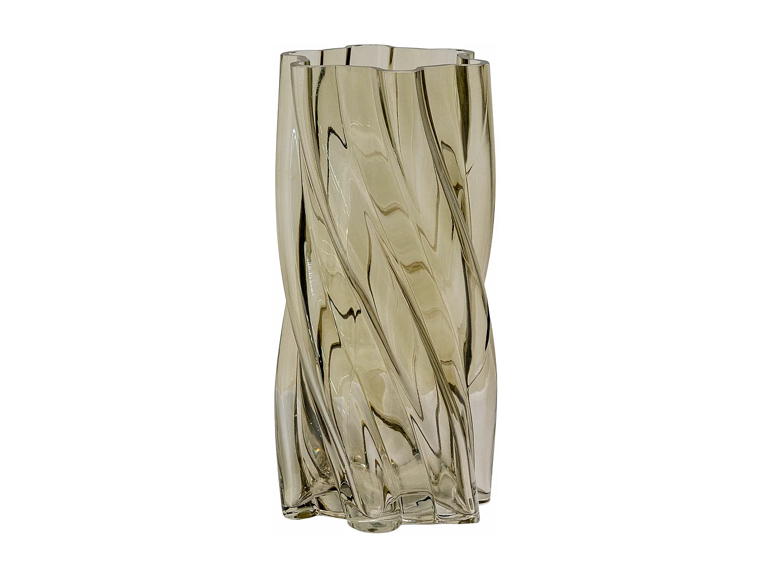 Vaso in vetro soffiato verde fumé ø 125 x 25 cm