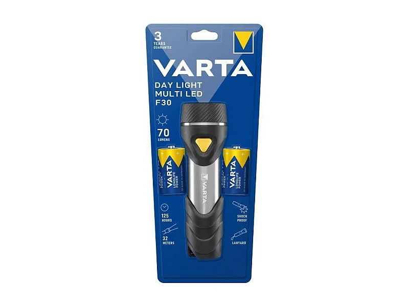 Torche - VARTA - Aluminium Light F10 Pro - 150lm - LED hautes performances - 3 modes d'éclairage - 2 Piles AAA incluses