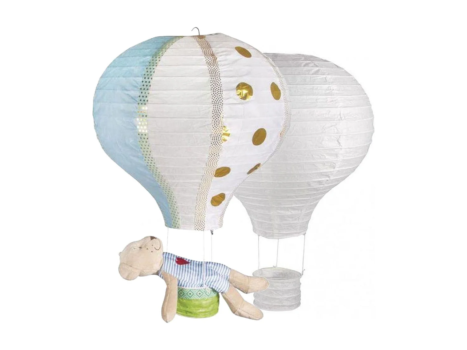 6 HeißluftballonPapierlaternen mit Metallrahmen Ø 30 x 40 cm