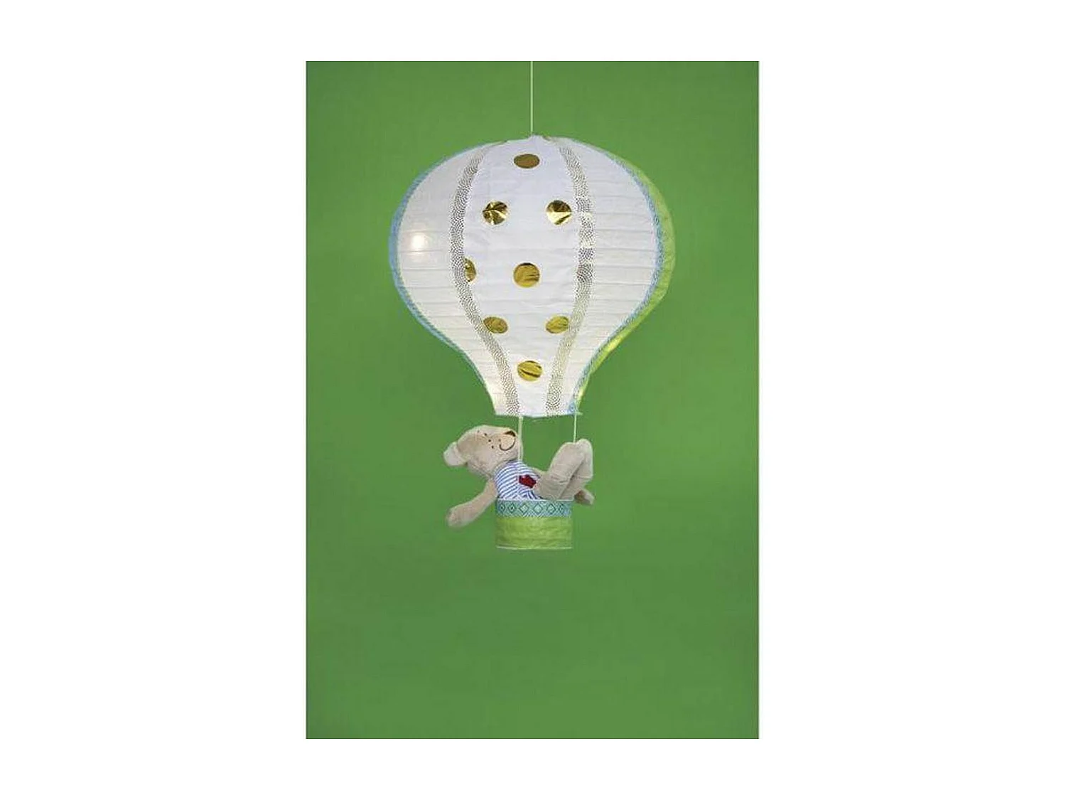 2 lampions en papier Montgolfière à chassis métallique Ø 30 x 40 cm