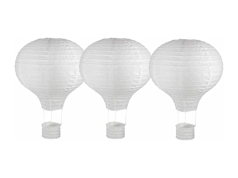 3 BallonWindlichter mit Metallrahmen Ø 30 x 40 cm