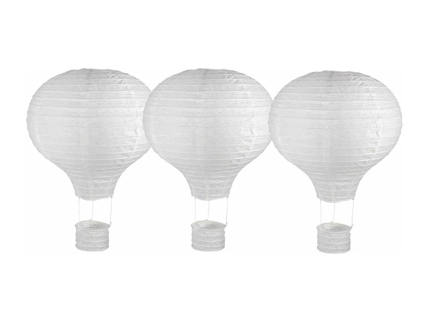 3 BallonWindlichter mit Metallrahmen Ø 30 x 40 cm