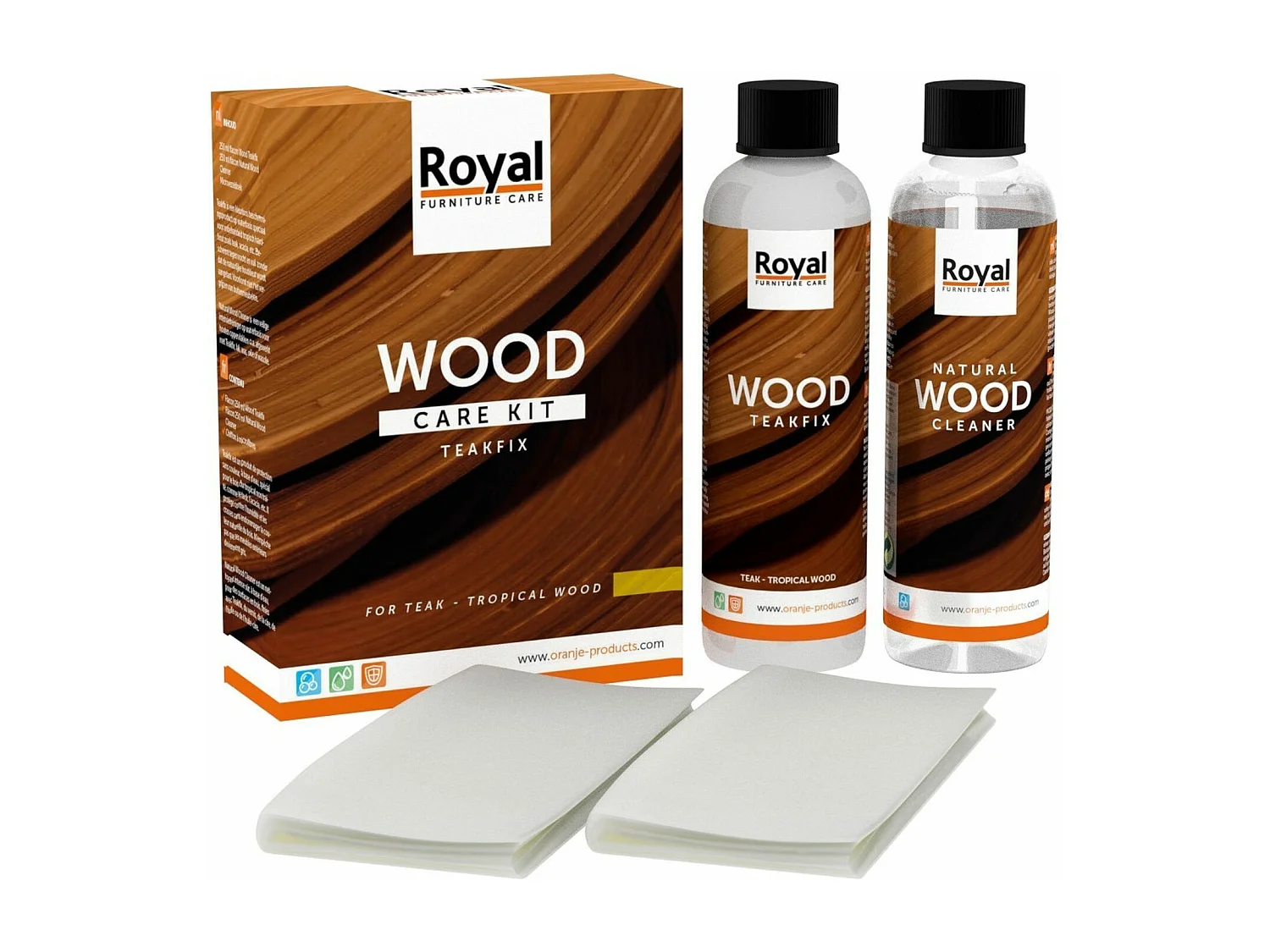 Kit d'entretien teak + nettoyant 2 x 250 ml