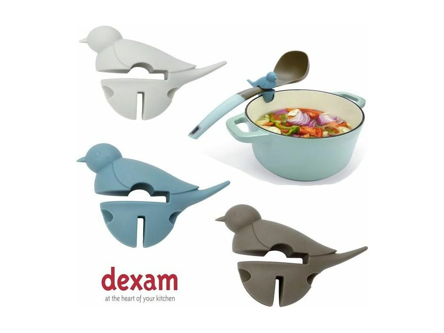 2 repose cuillère petit oiseau bleu 3 en 1