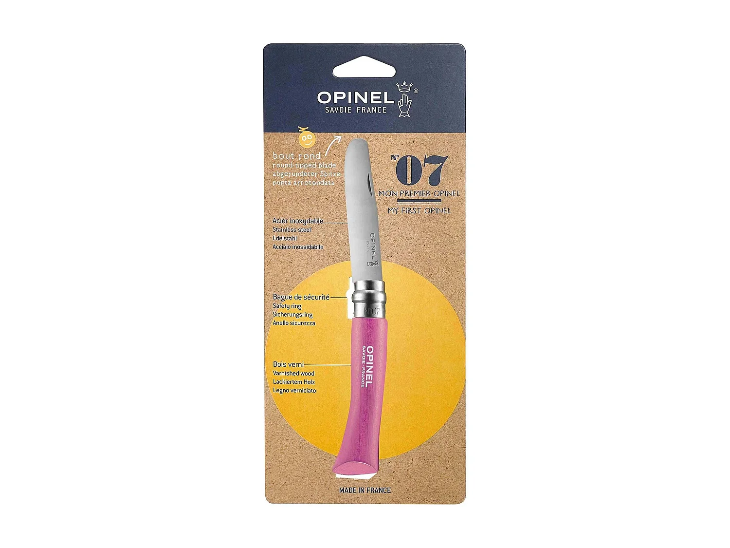 Mon premier couteau Opinel rose n°07