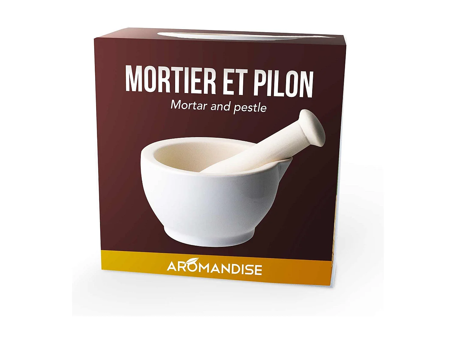 Mortier + pilon en grès blanc - Ø 10 cm