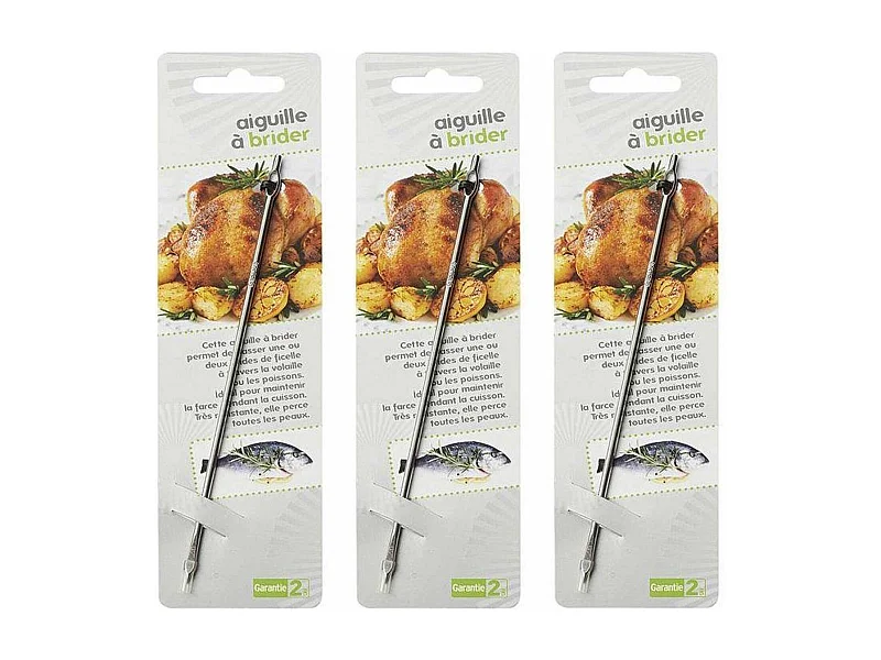 3 EdelstahlTraversiernadeln 18 cm