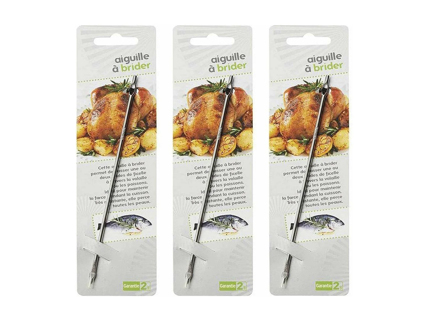 3 EdelstahlTraversiernadeln 18 cm