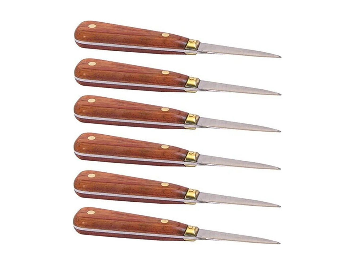 6 oesterlancetten met houten handvat 16 cm