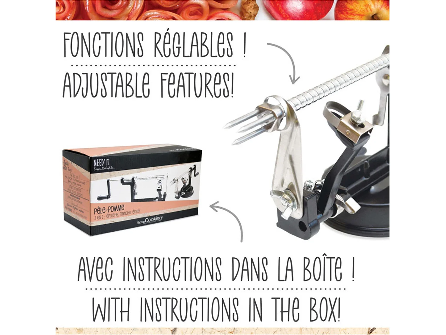 Pelador de manzanas negro