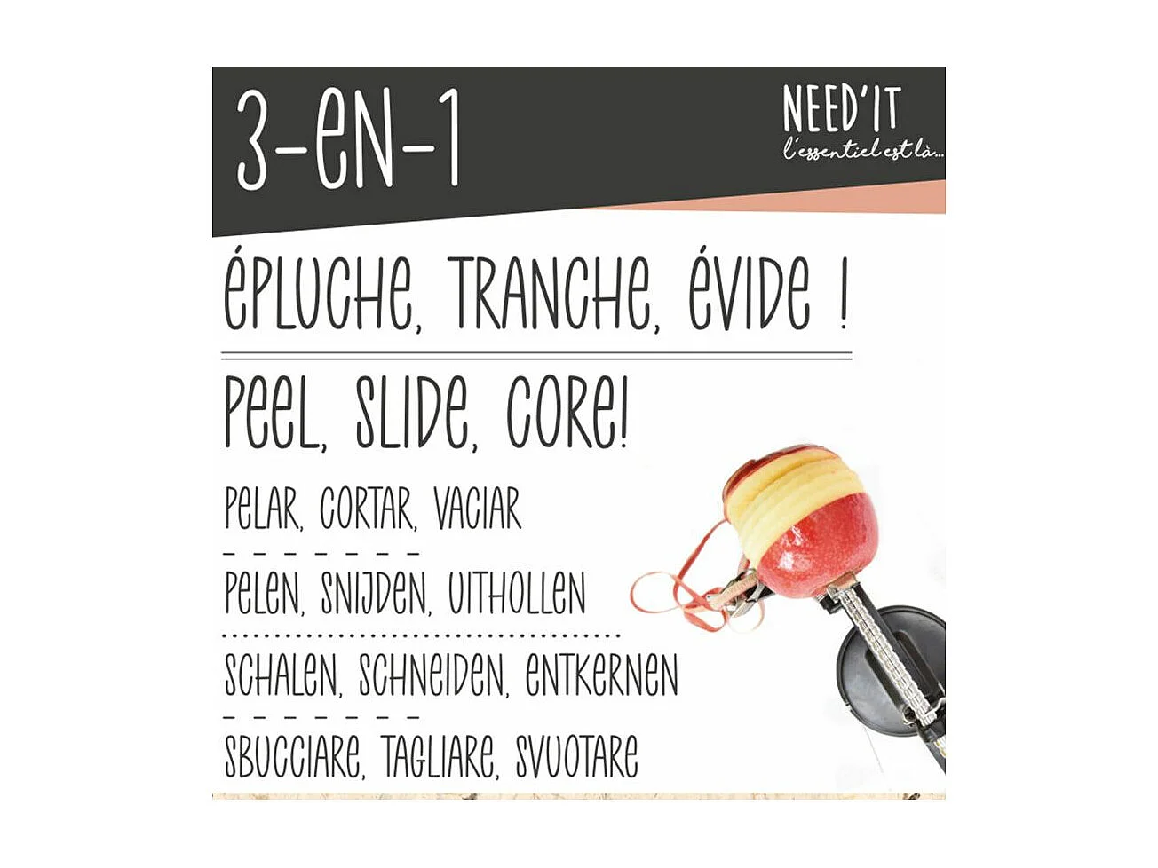 Pelador de manzanas negro