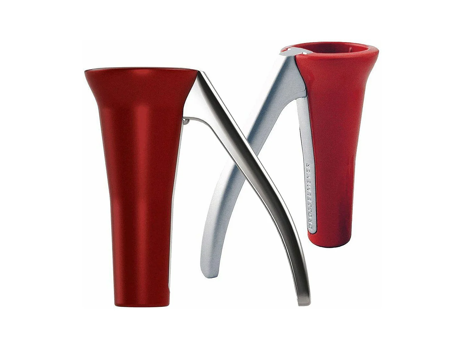 2 casse-noix coniques laqués rouges
