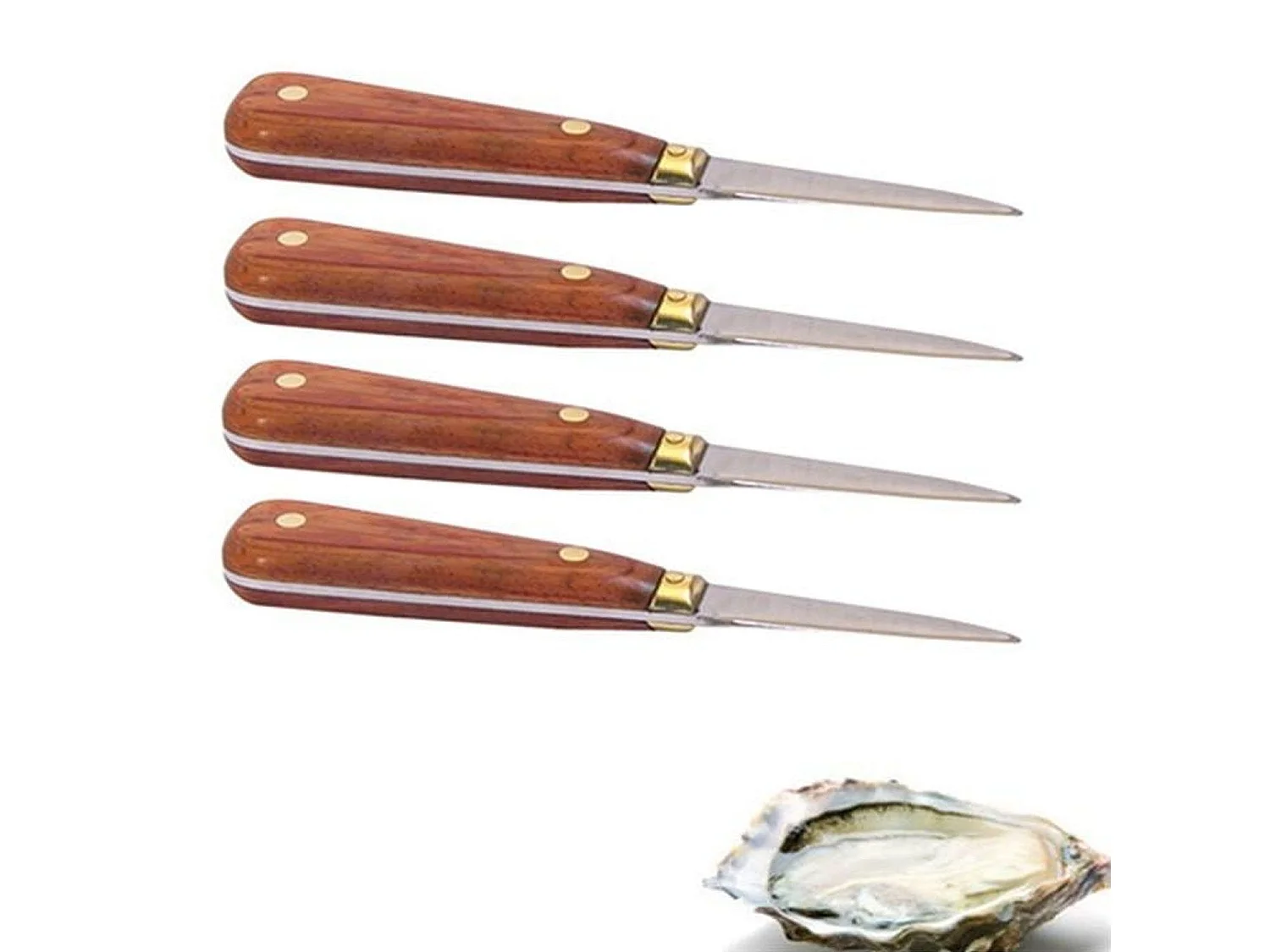 4 oesterlancetten met houten handvat 16 cm