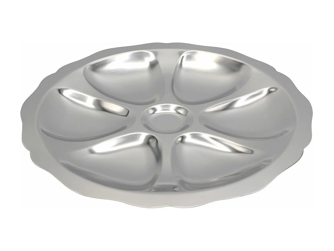 Assiette 6 huîtres en inox