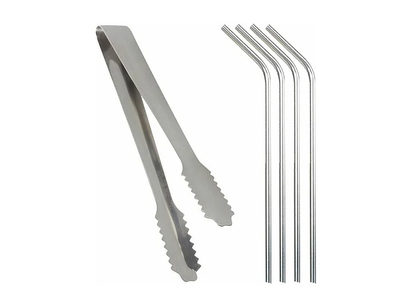 IJstang + 4 roestvrijstalen rietjes