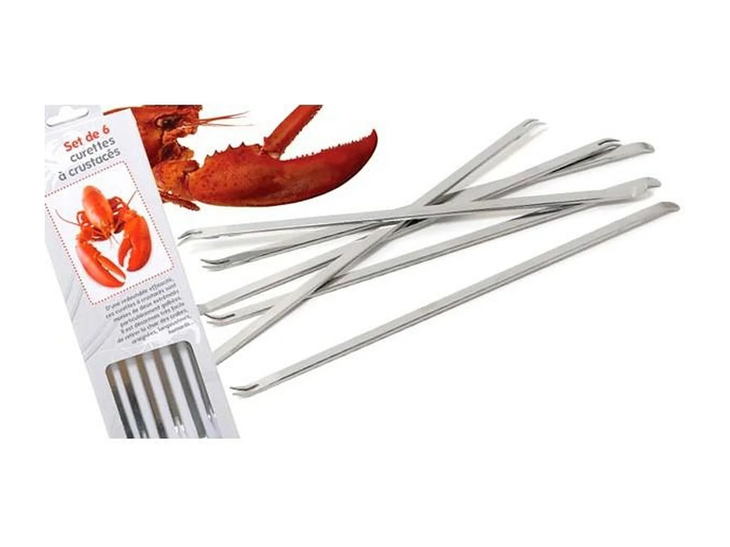 12 curettes à crustacés en inox poli