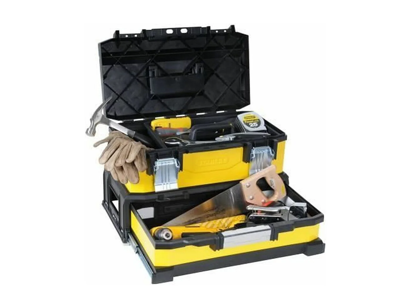 Zweifarbiges Werkzeugkasten mit Schublade STANLEY 51 cm Gelb