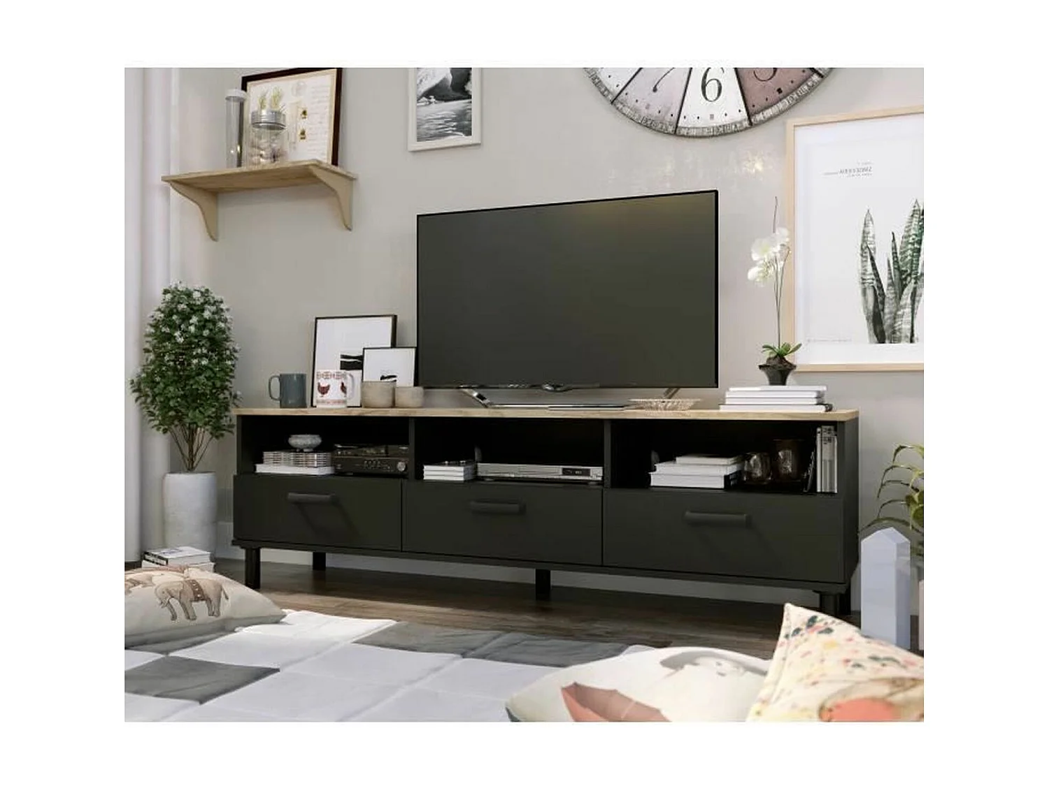 Ensemble Meuble TV 159 x 40 x 49 cm +Table basse 110 x 55 x 40 cm