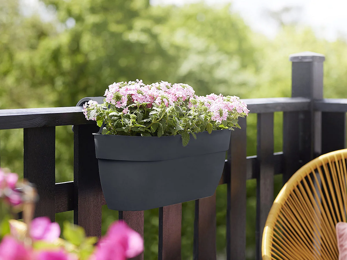 Balconnière en plastique Elho Vibia Campana Easy Hanger Large anthracite - 46 x 24 x 26,5 cm